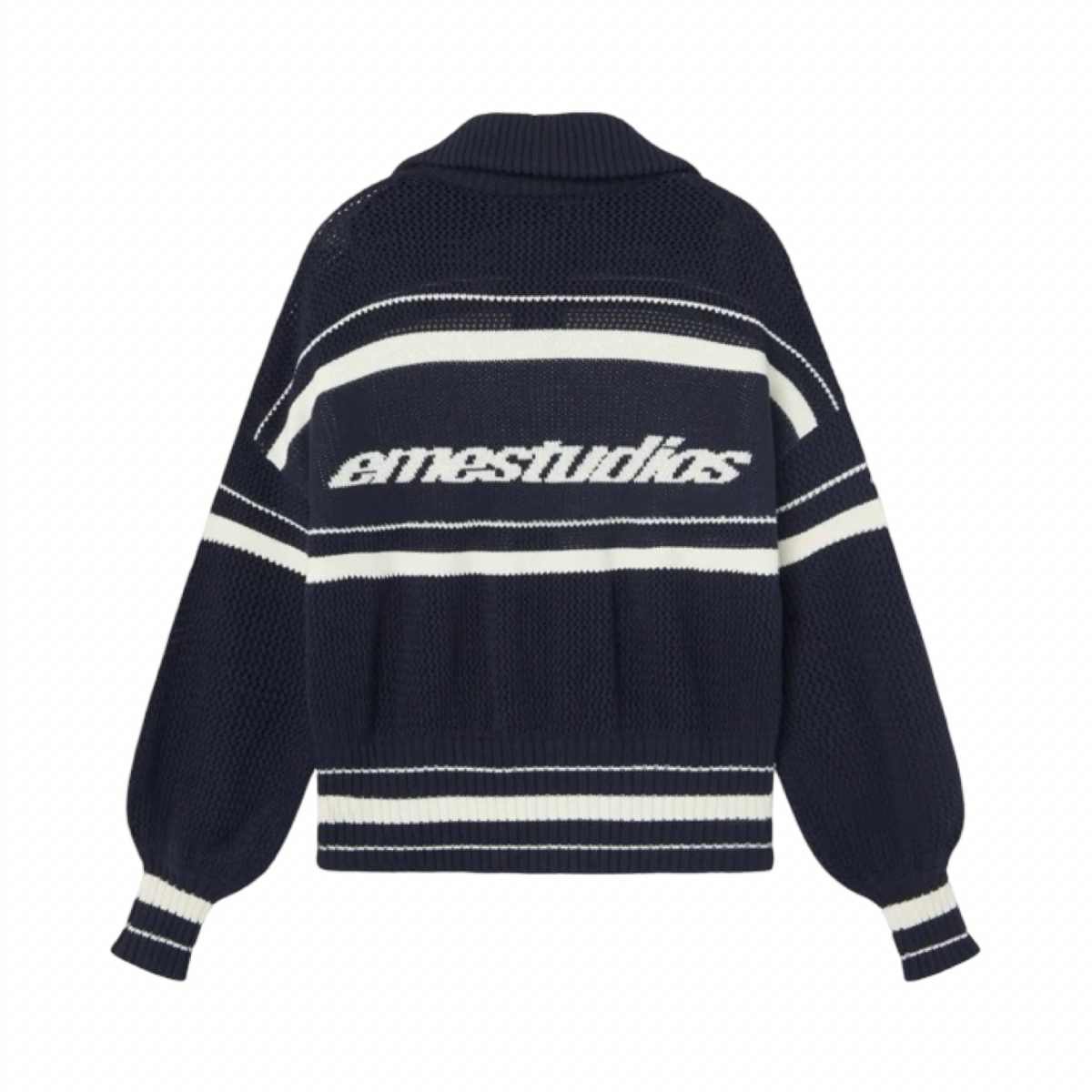 EME STUDIOS UNIT NAVY KNIT ZIPPER