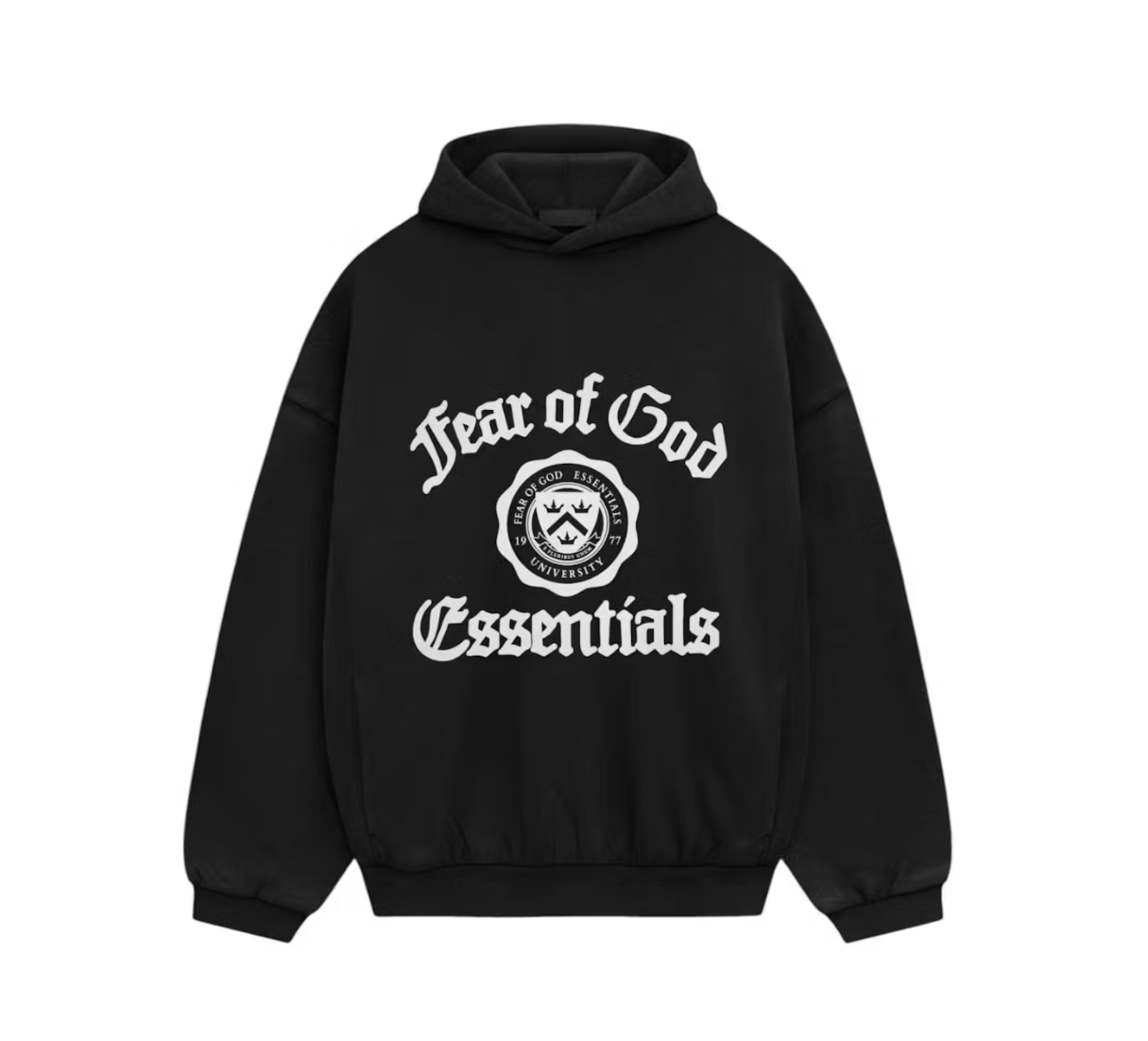 ESSENTIALS VINTAGE SHRUNKEN HOODIE BLACK