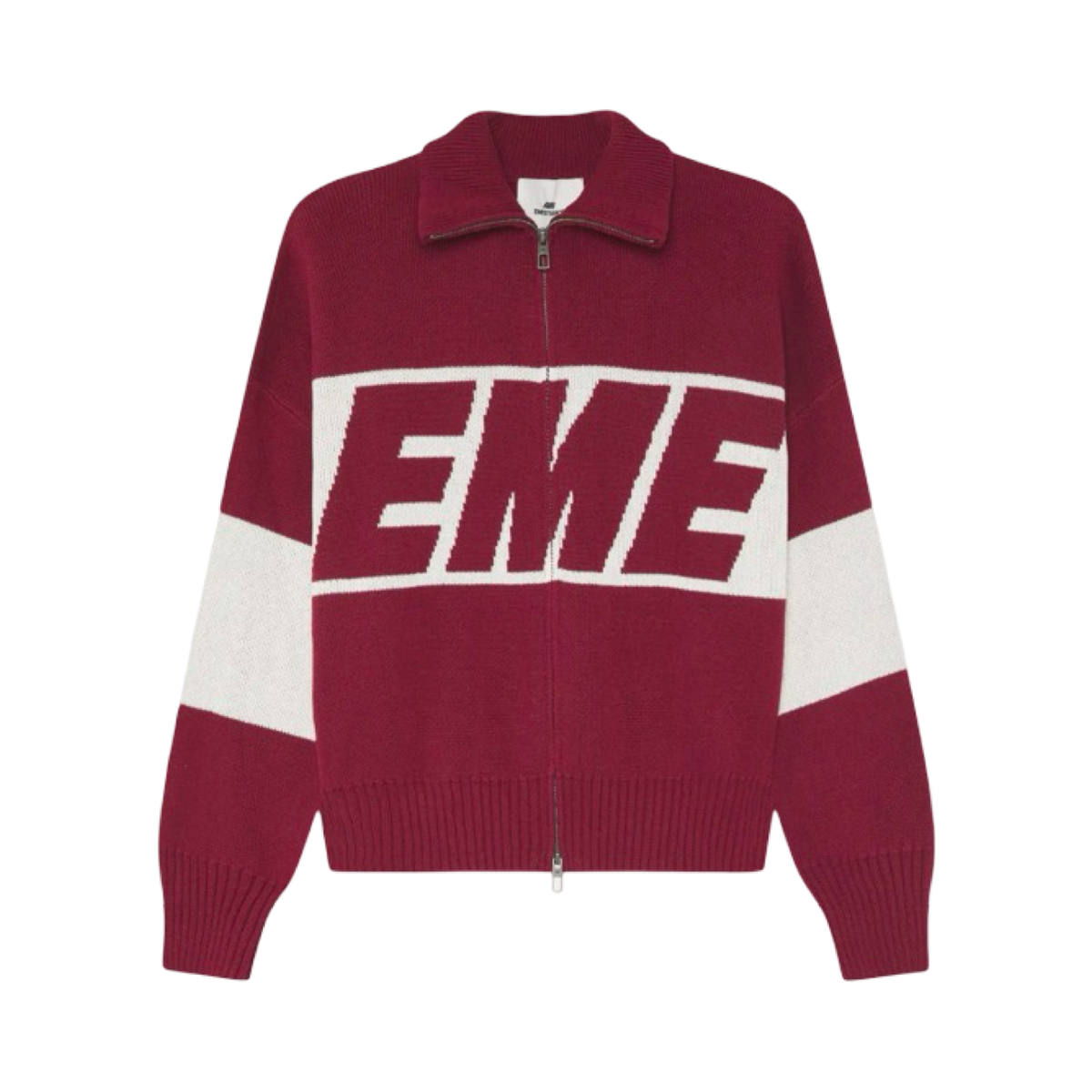 EME STUDIOS BURGUNDY KNIT ZIPPER