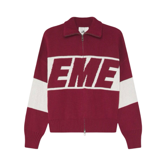 EME STUDIOS BURGUNDY KNIT ZIPPER