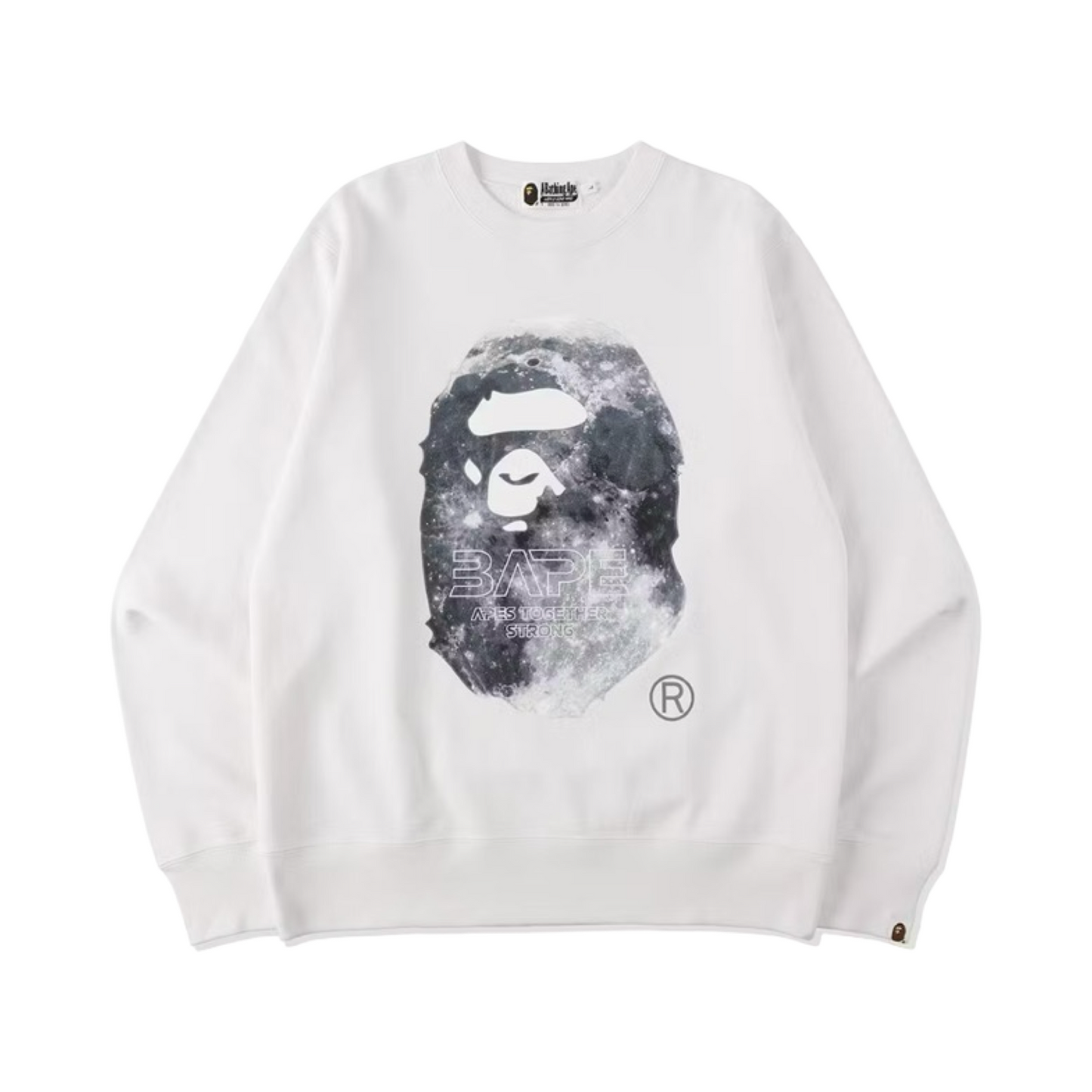 BAPE MOON CREWNECK WHITE