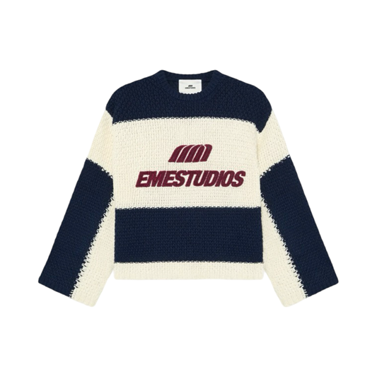 EME STUDIOS LAYR NAVY KNIT SWEATER