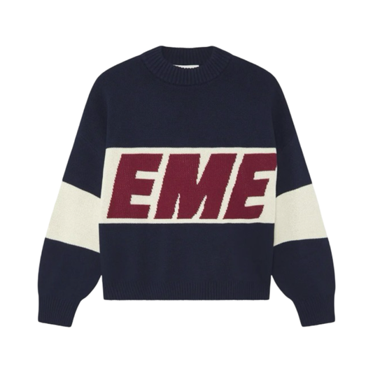 EME STUDIOS TRILL NAVY KNIT SWEATER