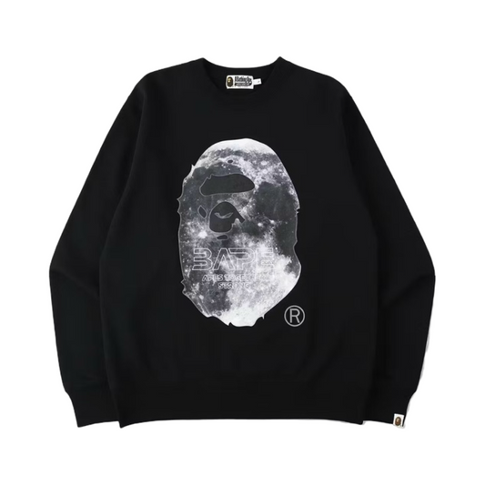 BAPE MOON CREWNECK BLACK